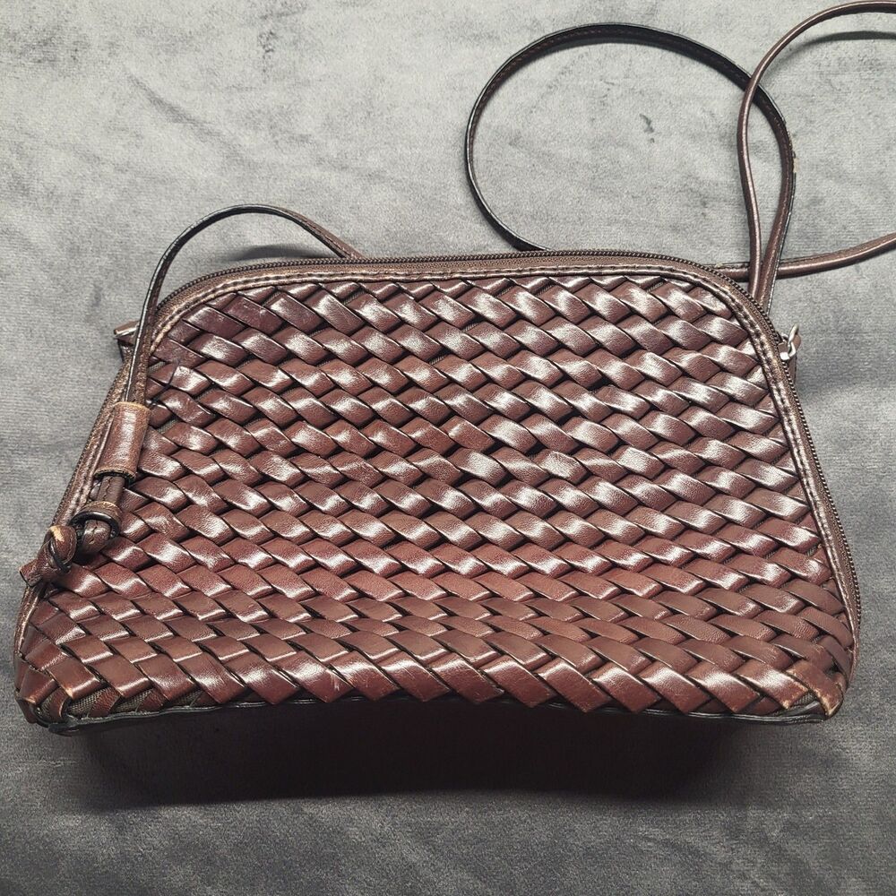 Hobo International Brown Woven Genuine Leather Zip Around Closure CB / SH Bag